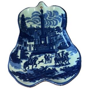 Vintage Victoria Ware Ironstone Flow Blue wallplate decorative plate